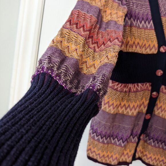 Anthropologie Moth Fiamma Chevron Knit Cardigan Small @L1 - Picture 3 of 8